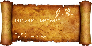 Járó Máté névjegykártya