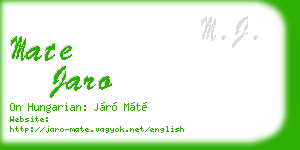 mate jaro business card
